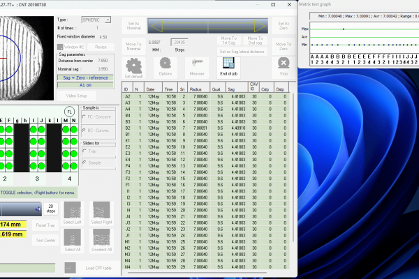 Main screen after measurement